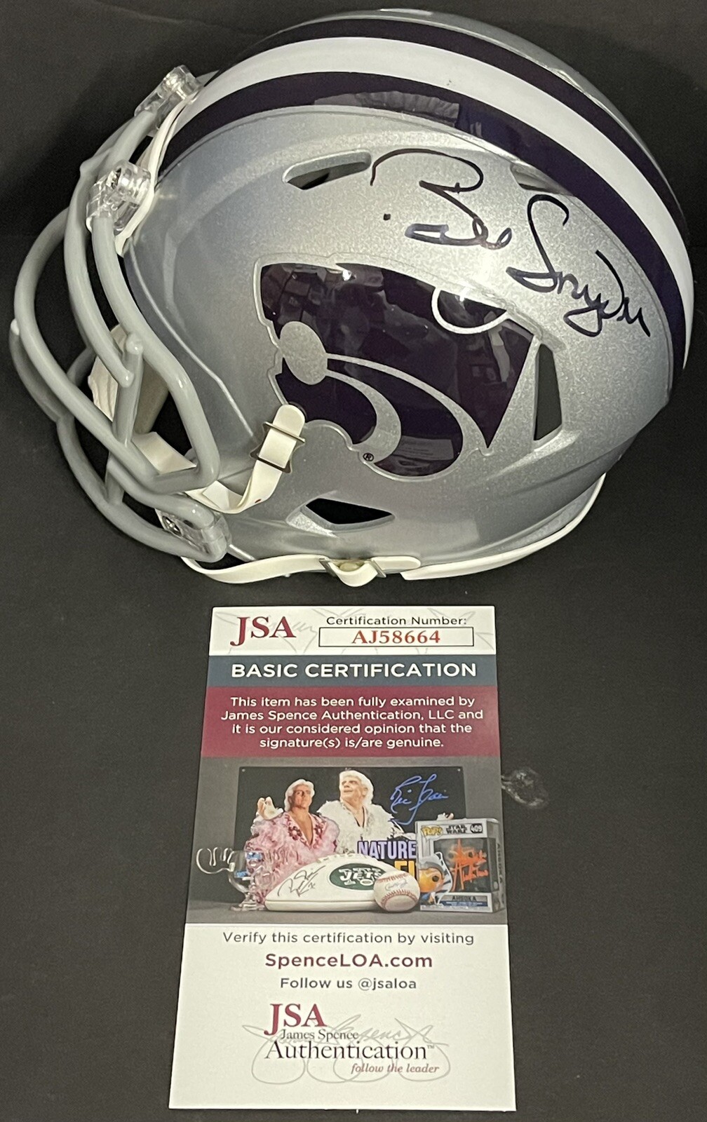 Bill Snyder Signed Autographed Kansas State Wildcats Mini Helmet JSA COA