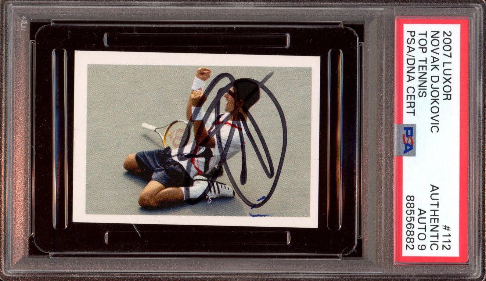 2007 Luxor #112 Novak Djokovic Signed Top Tennis Rookie Card Psa MINT 9 AUTO RC