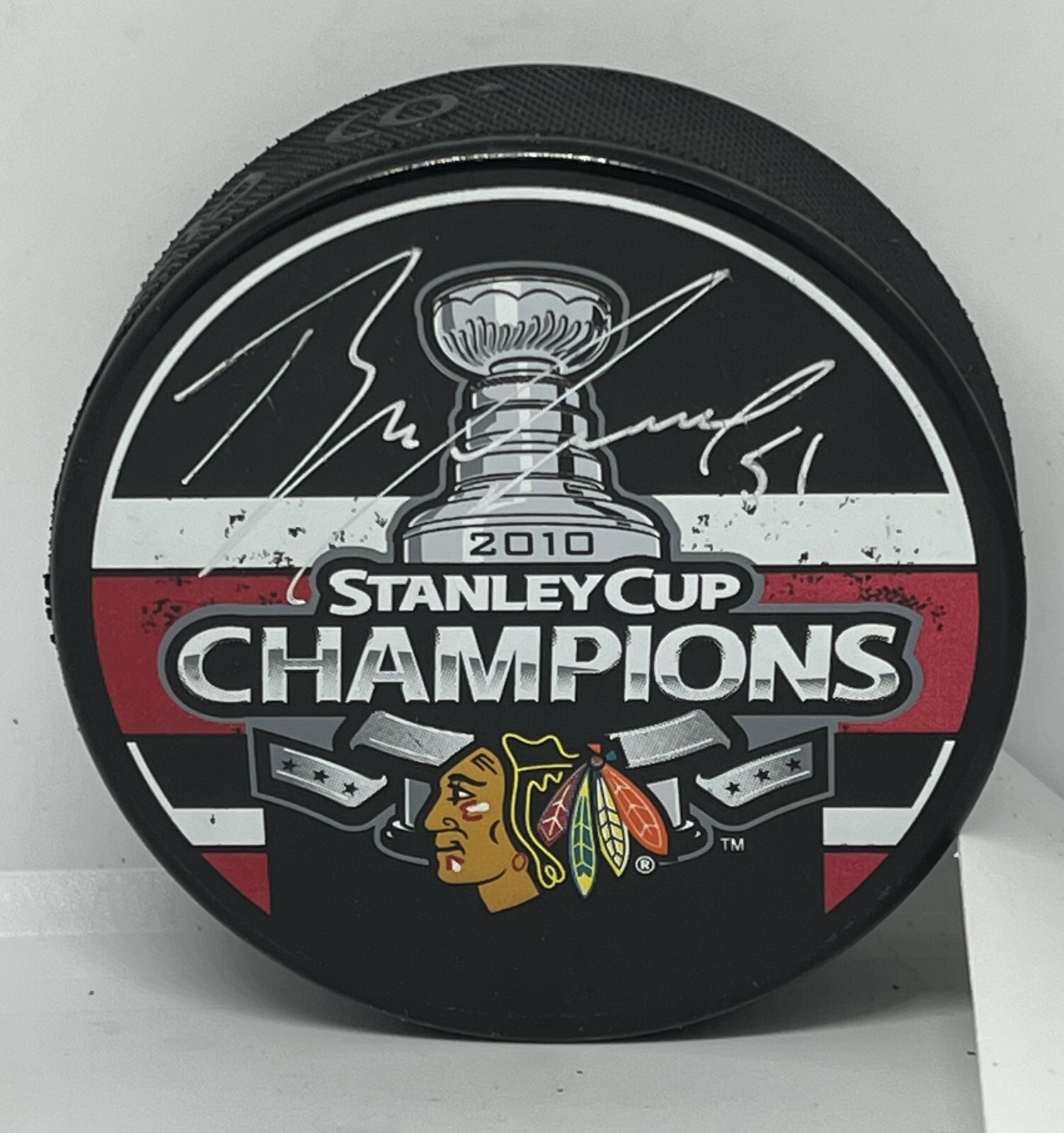 Brian Campbell signed Chicago Blackhawks 2010 Stanley Cup Champs Puck