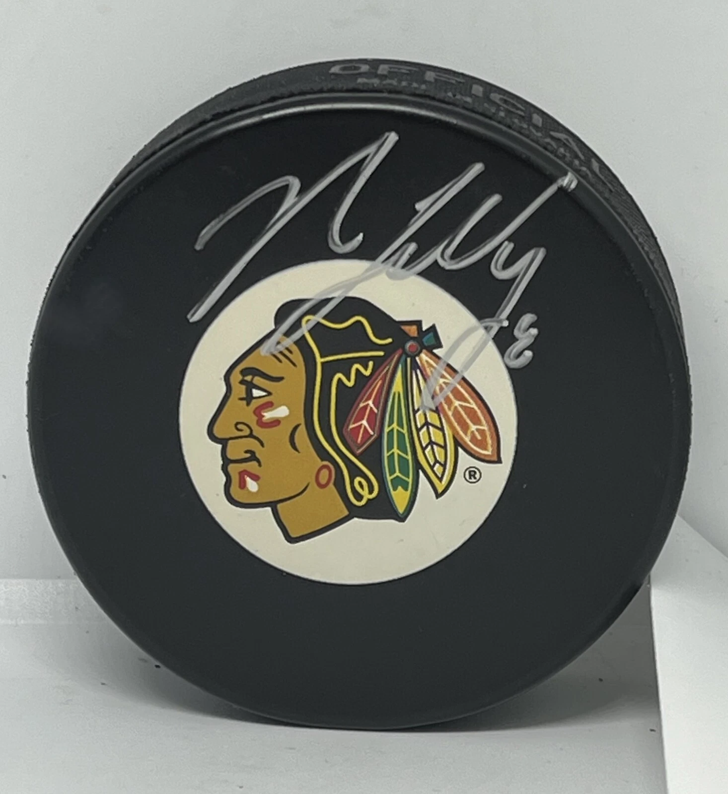 Nick Leddy signed Chicago Blackhawks Puck autographed Hawks