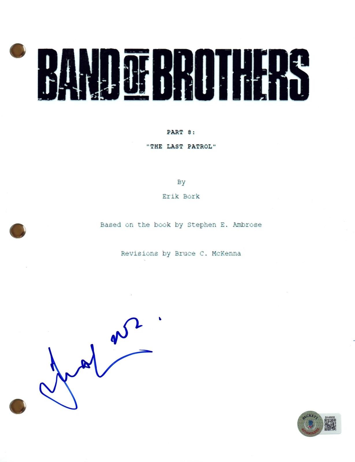 Damian Lewis Signed Band of Brothers Part 8 Episode Script Autograph Beckett COA
