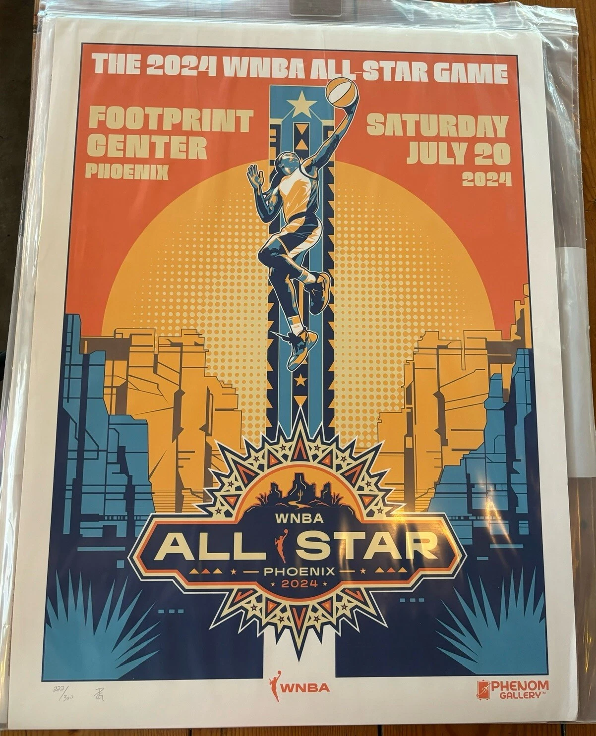 2024 WNBA ALL STAR GAME 16x20 LITHOGRAPH POSTER Caitlin Clark 1st ASG #222/300