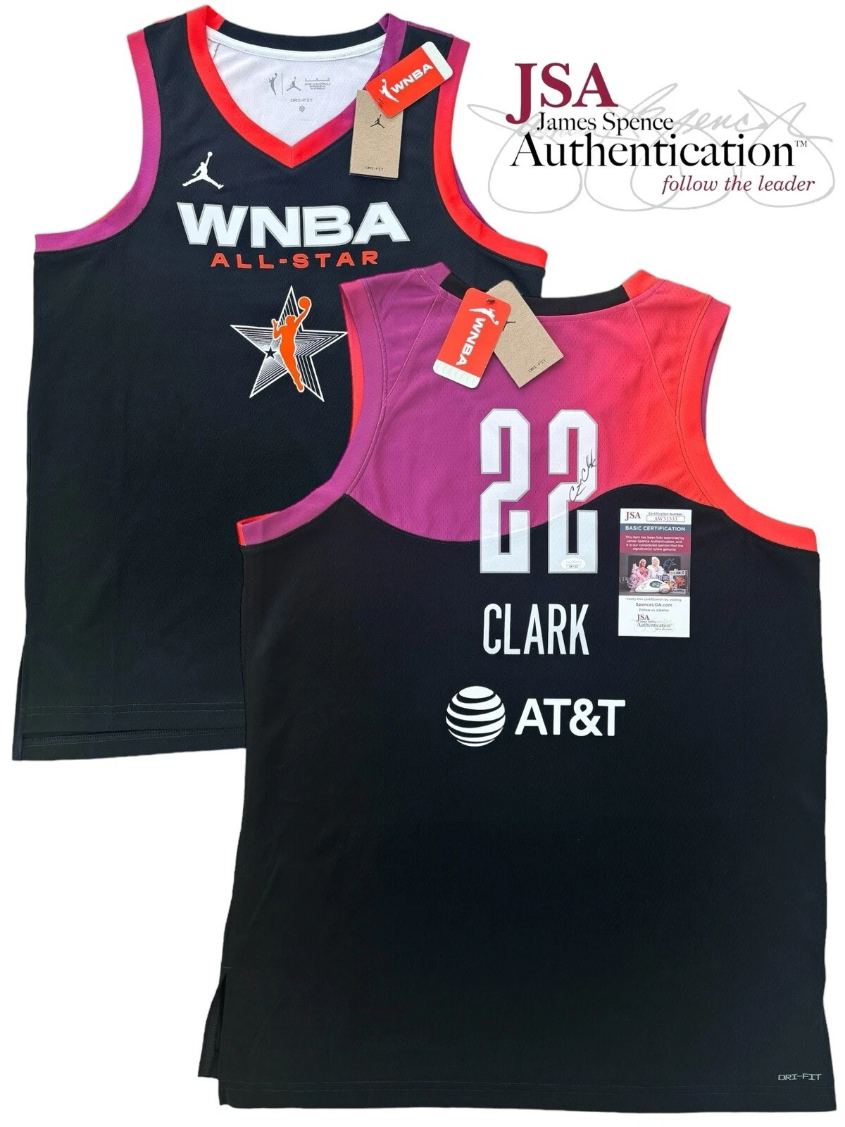 Caitlin Clark Signed Authentic 2024 WNBA ALL STAR GAME Jersey JSA COA AUTO FEVER