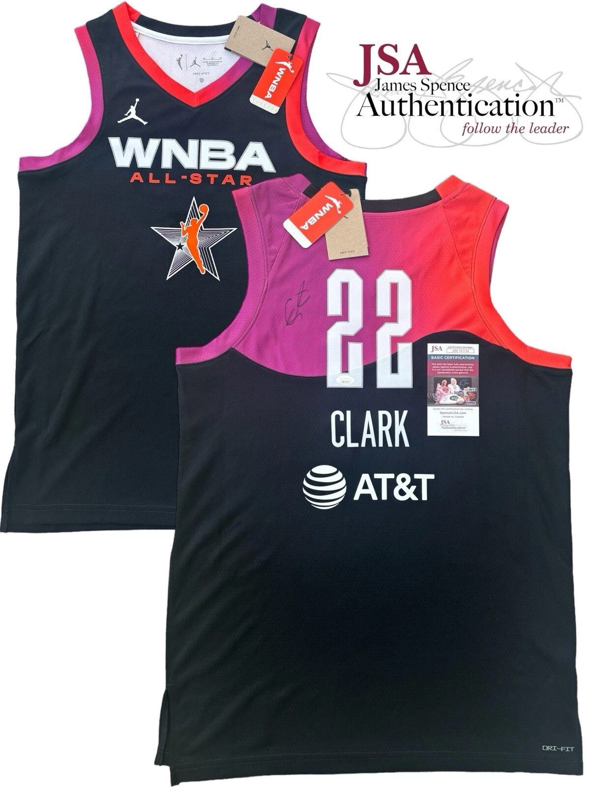 Caitlin Clark Signed Authentic 2024 WNBA ALL STAR GAME Jersey JSA COA AUTO FEVER