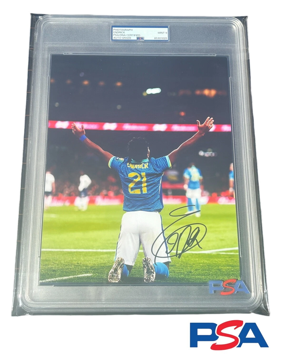 Endrick Signed 8x10 Photo Psa/Dna Encapsulated MINT 9 AUTO Brazil Real Madrid CF
