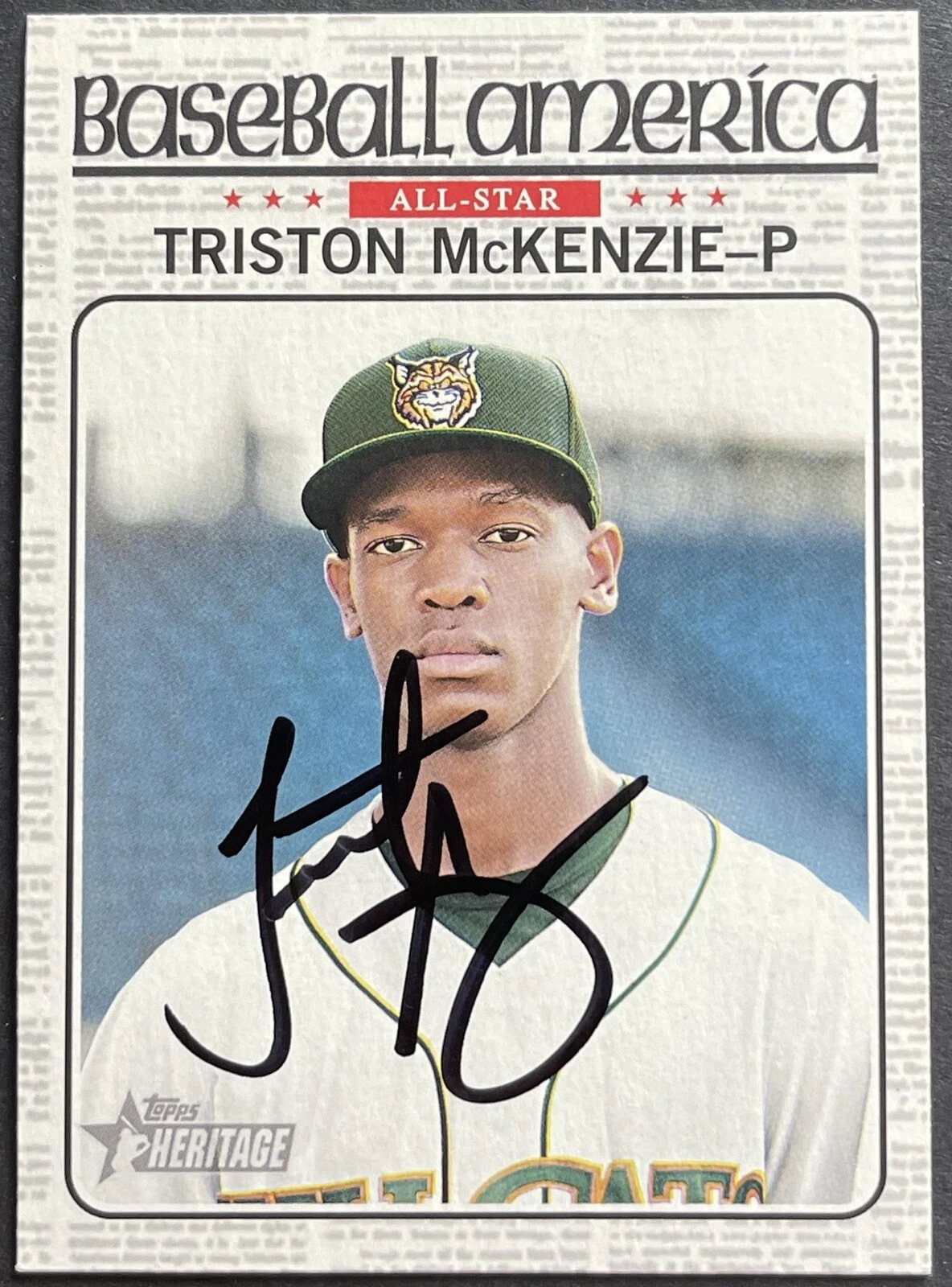 TRISTON MCKENZIE SIGNED AUTOGRAPHED 2017 TOPPS HERITAGE CARD GUARDIANS BECKETT COLLECTIBLE MEMORABILIA