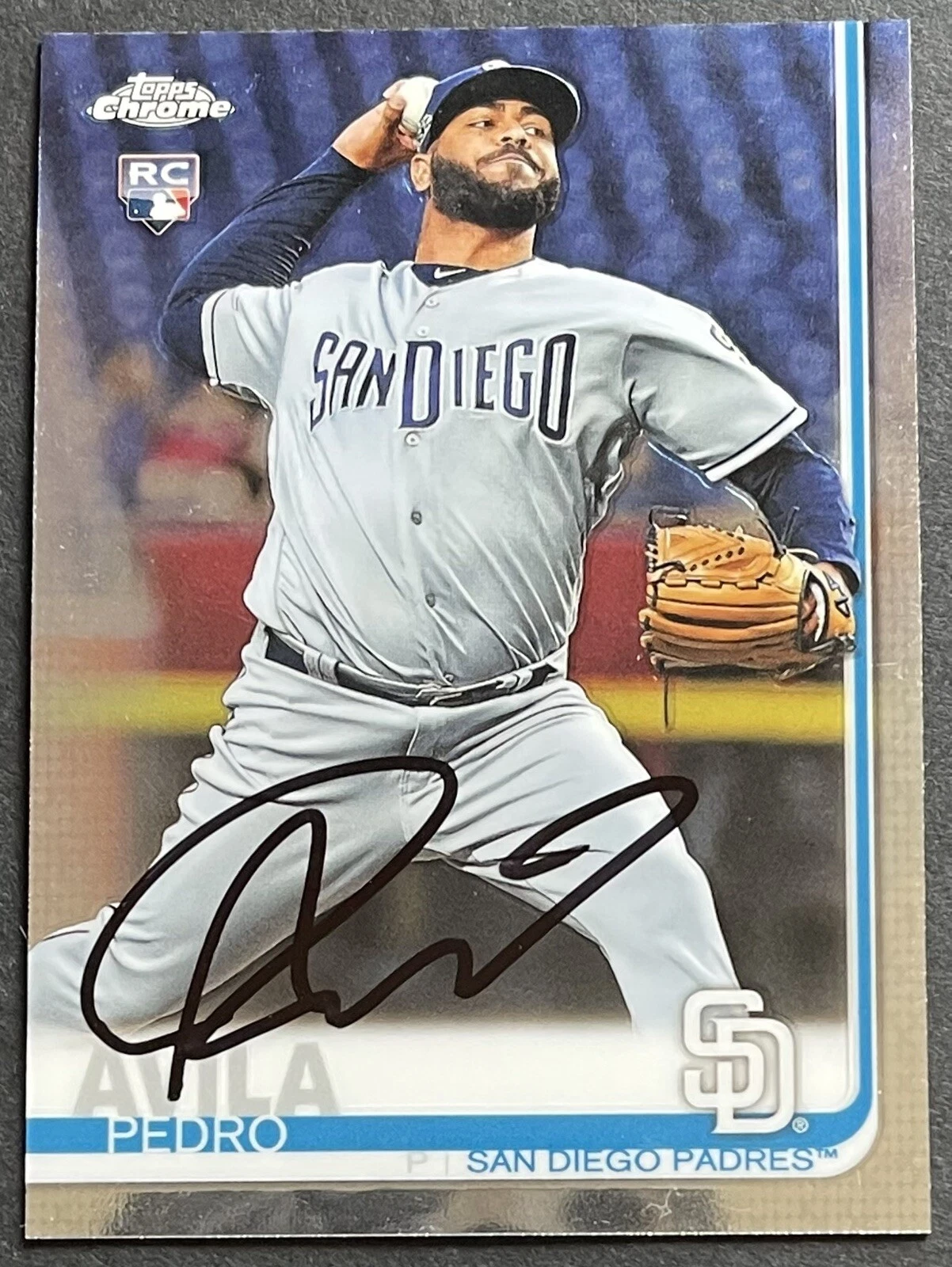 Pedro Avila Signed Autographed 2019 Topps Chrome Base Card Guardians Beckett Coa
