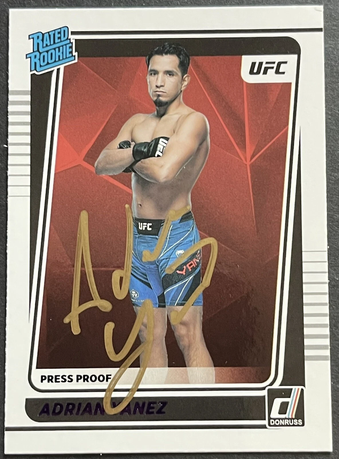 Adrian Yanez Signed Autographed 2022 Donruss Press Proof UFC Card Beckett Coa