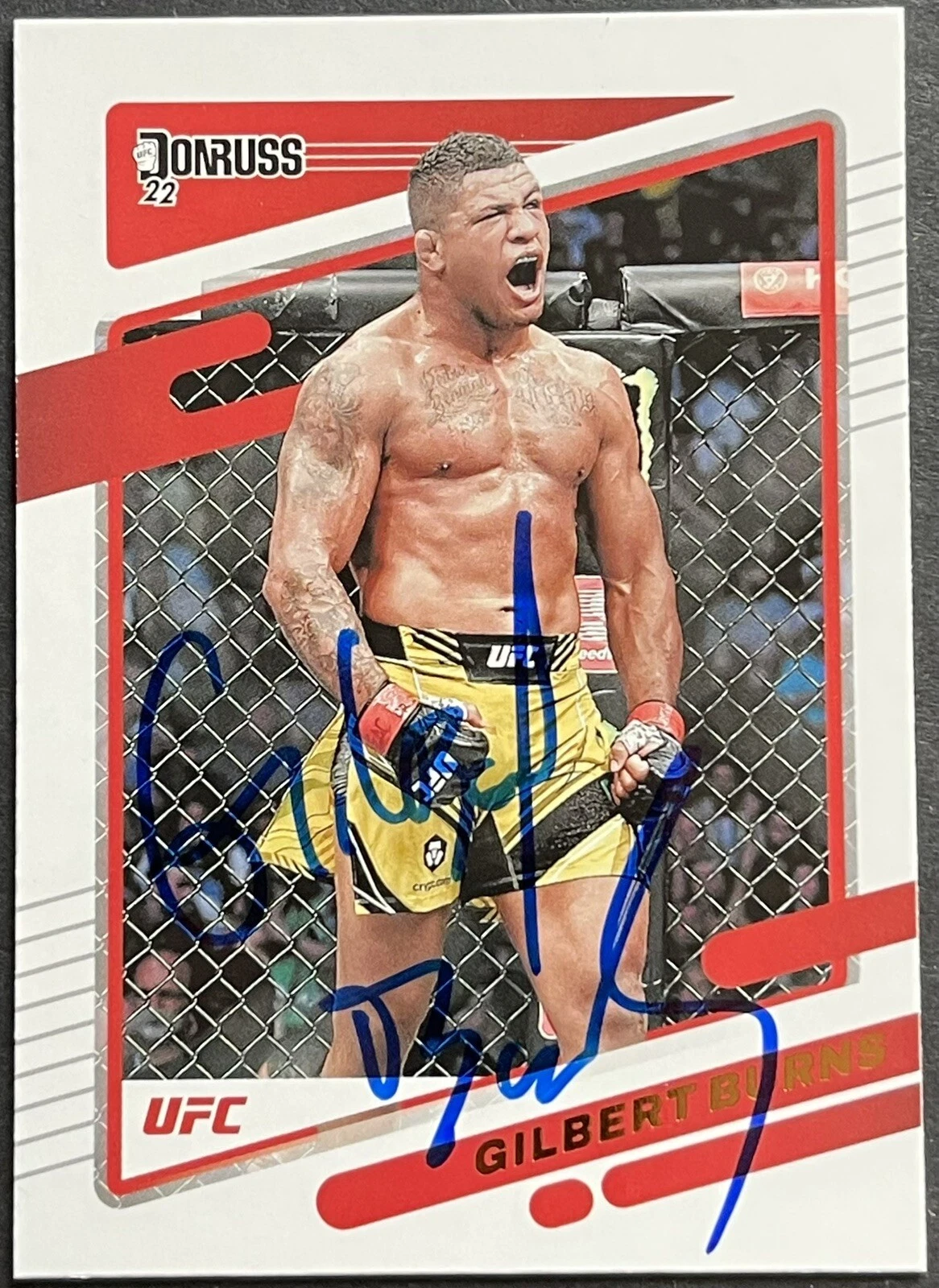 Gilbert Burns Signed Autographed 2022 Donruss UFC Base Card Beckett Coa
