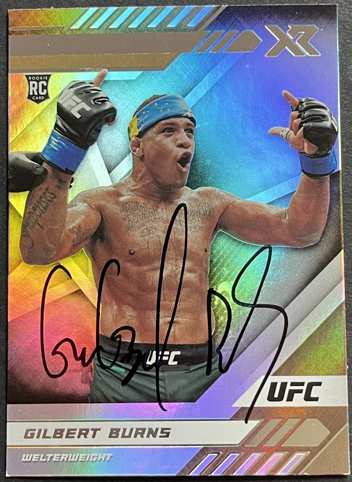 Gilbert Burns Signed Autographed 2021 Chronicles XR UFC Base Card Beckett Coa