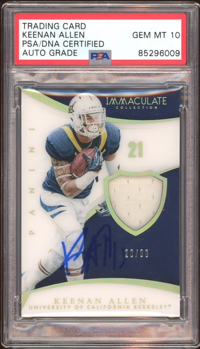 2015 Immaculate Collection Keenan Allen Signed Cal RPA /99 Psa GEM MT 10 AUTO RC