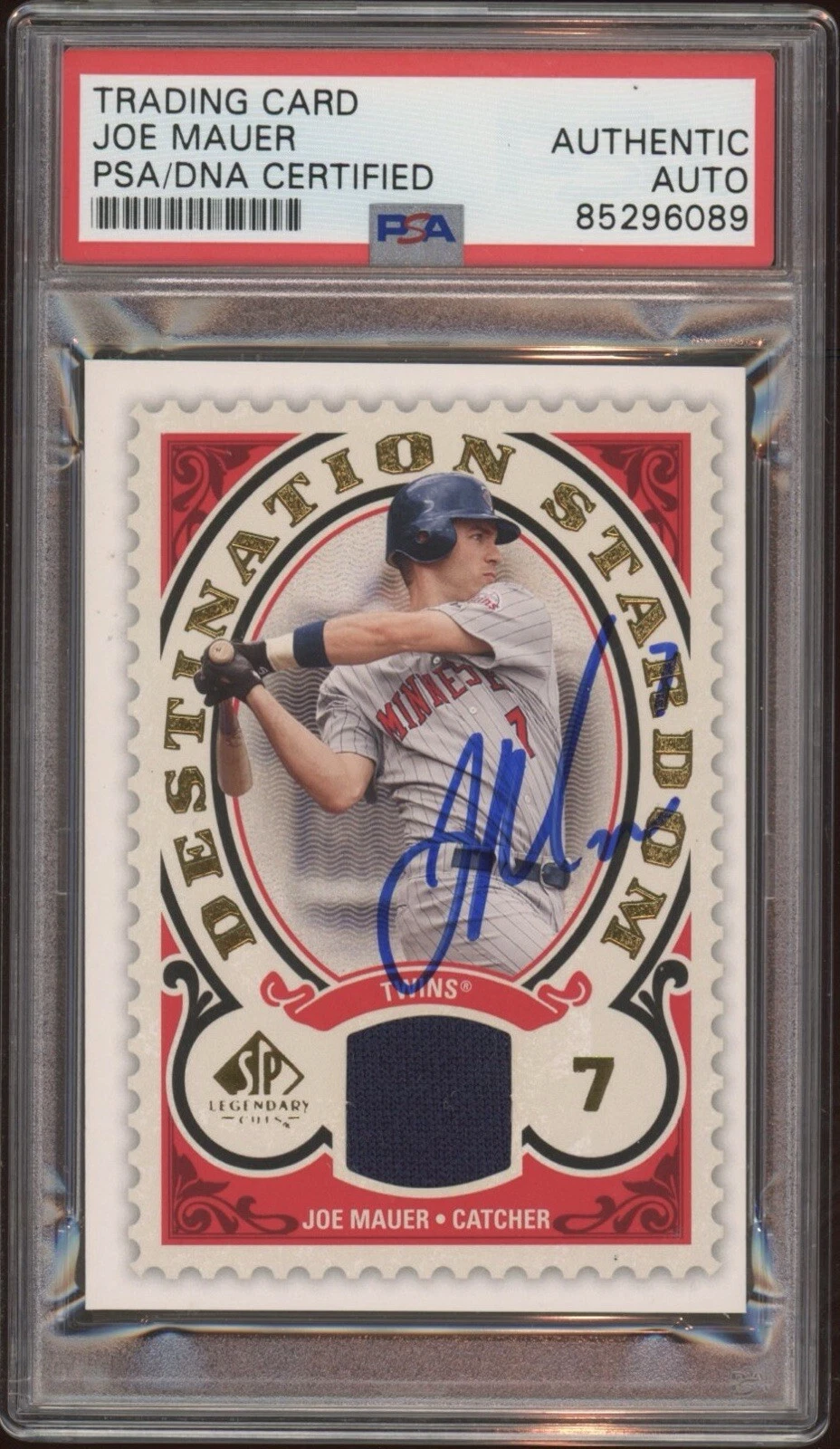 2009 Upper Deck SP Legendary Cuts Joe Mauer Signed Relic Card Auto Psa/Dna Twins