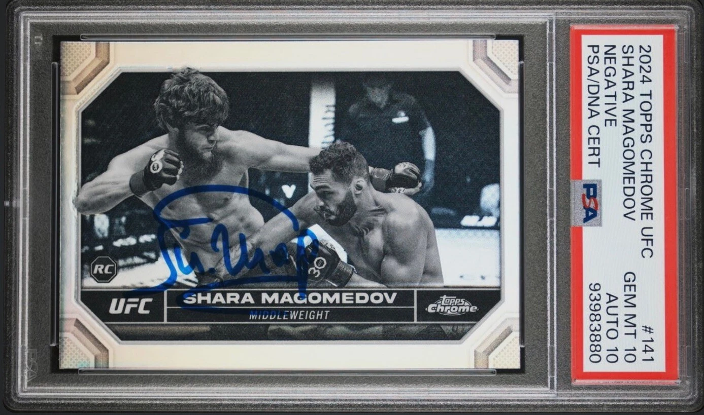 2024 Topps Chrome UFC #141 Shara Magomedov Negative Rookie Auto Psa GEM MT 10/10