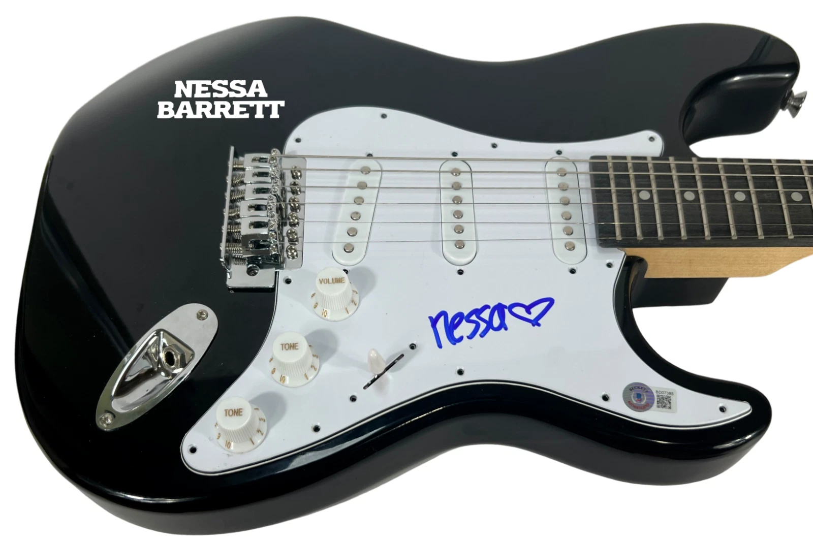 Nessa Barrett Signed Autograph Electric Guitar Aftercare Young Forever BAS COA