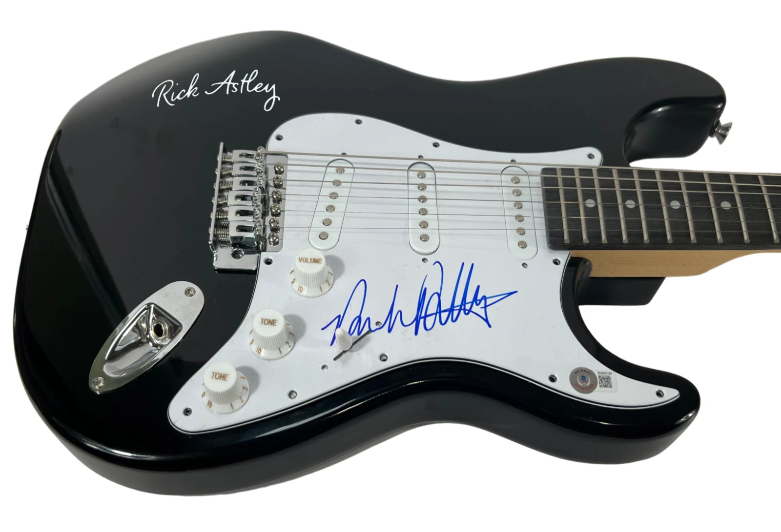 Rick Astley Signed Autograph Electric Guitar Never Gonna Give You Up Beckett COA