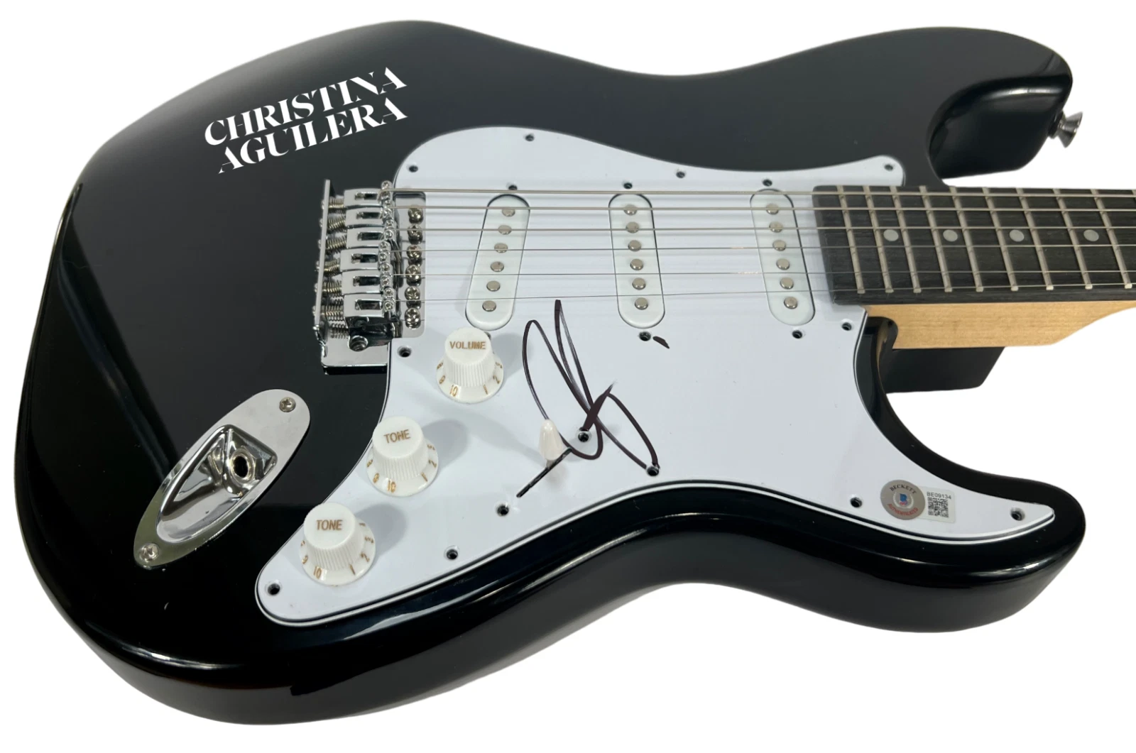 Christina Aguilera Signed Electric Guitar Pop Singer Autograph Beckett BAS COA