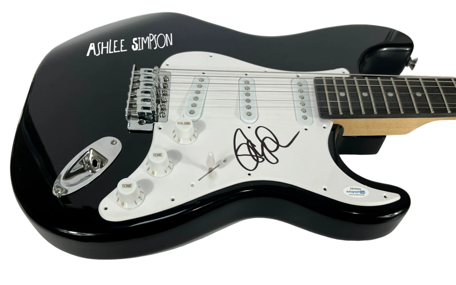 Ashlee Simpson Signed Autograph Electric Guitar Autobiography Singer ACOA COA
