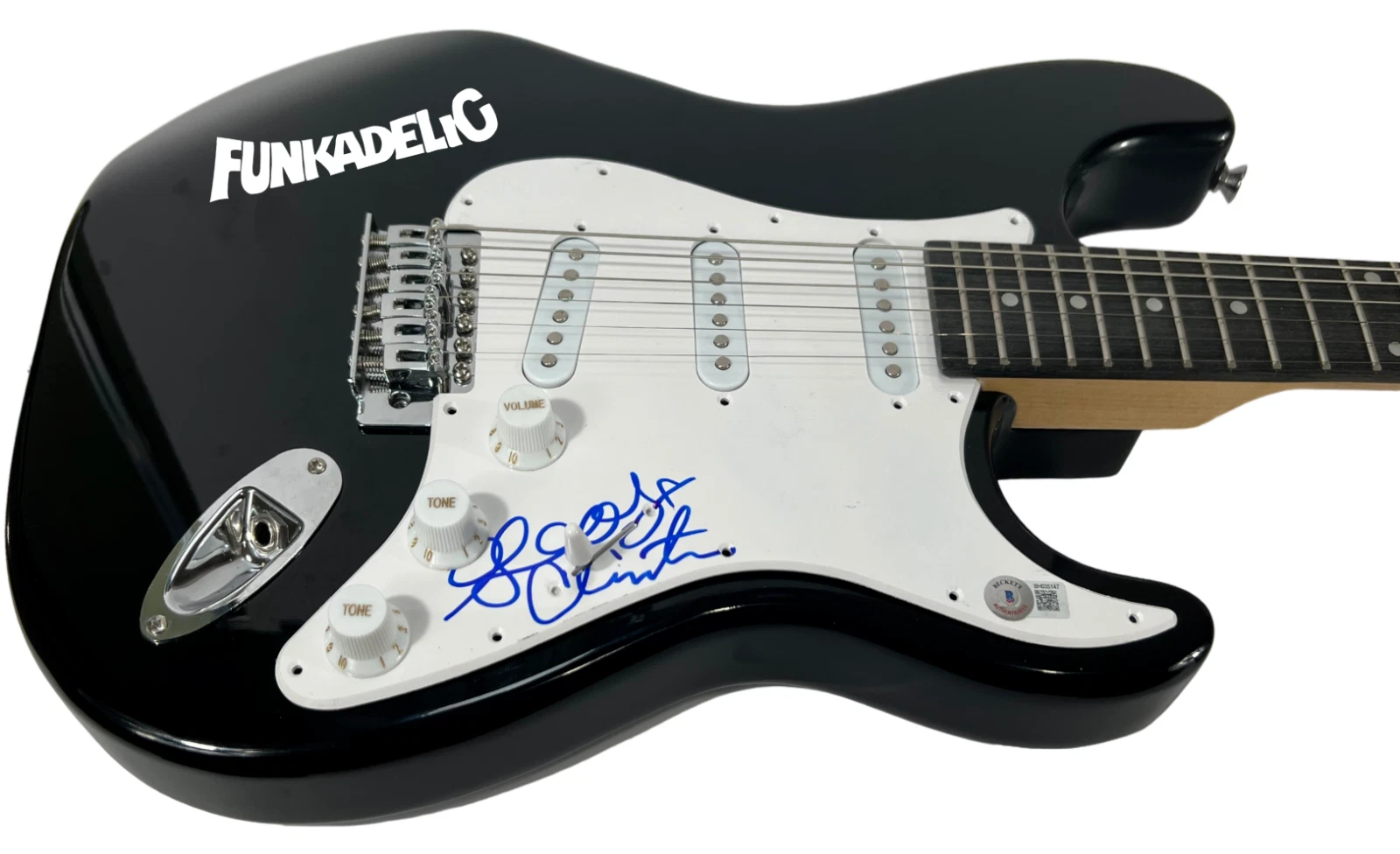 George Clinton PARLIAMENT FUNKADELIC Signed Autograph Electric Guitar BAS COA