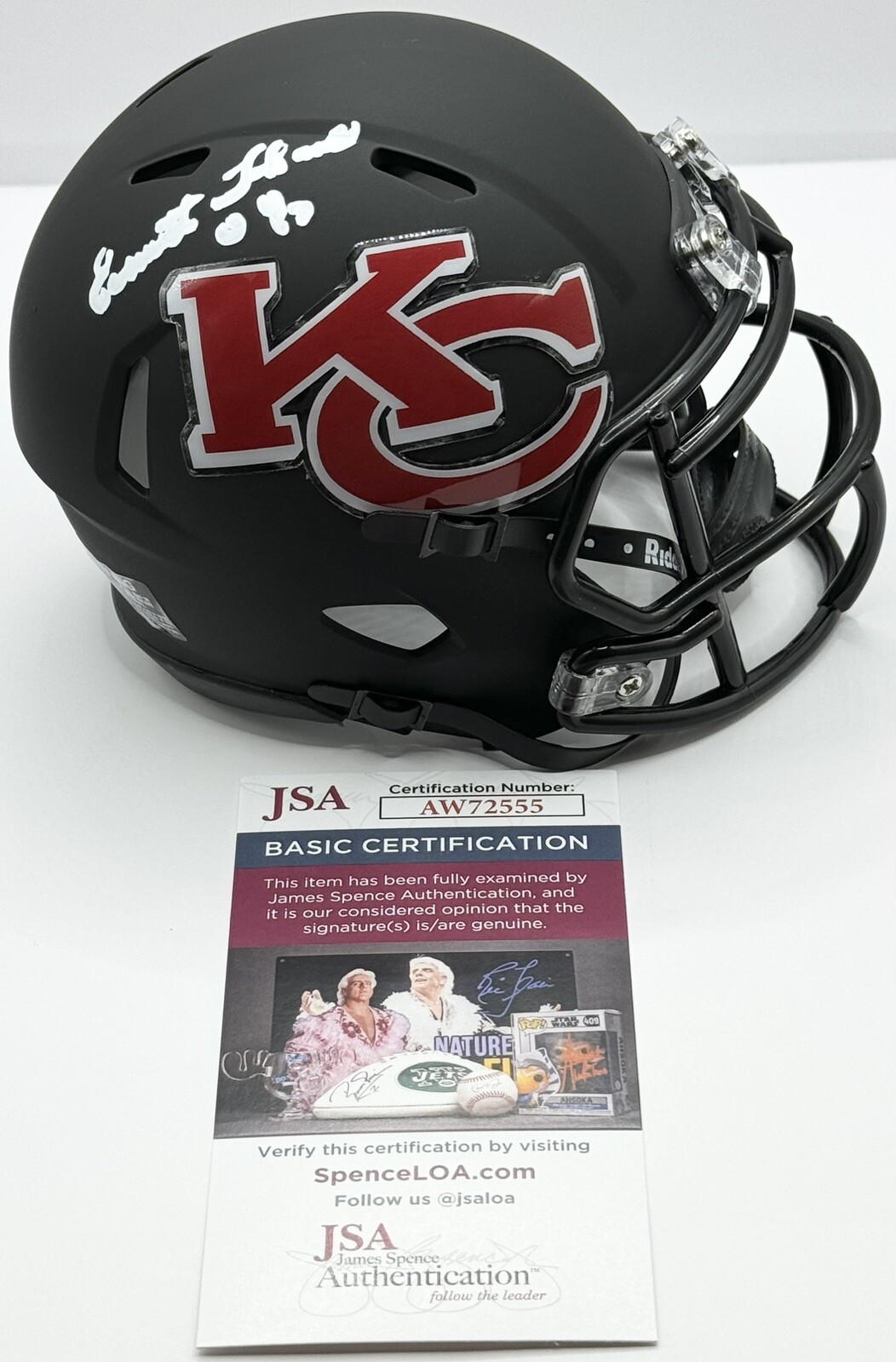 Emmitt Thomas Signed Autographed Kansas City Chiefs Black Mini Helmet JSA COA
