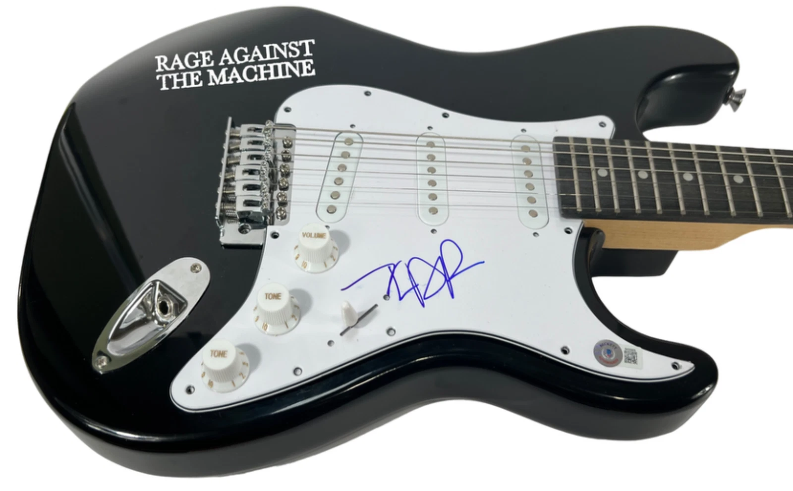 ZACK DE LA ROCHA SIGNED ELECTRIC GUITAR RAGE AGAINST THE MACHINE BECKETT COA COLLECTIBLE MEMORABILIA