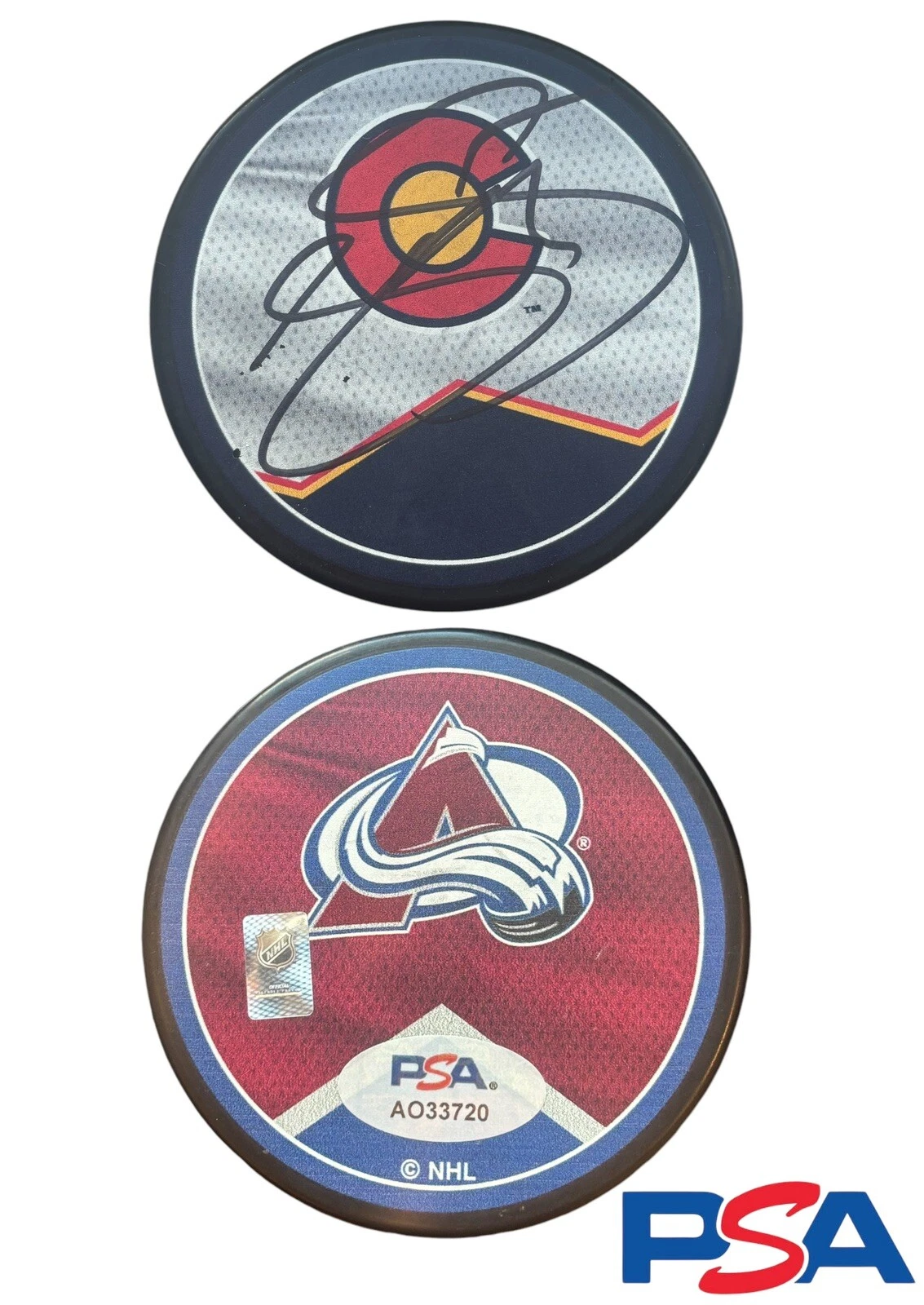Joe Sakic Signed Autographed Colorado Avalanche Logo Puck Auto Psa/Dna