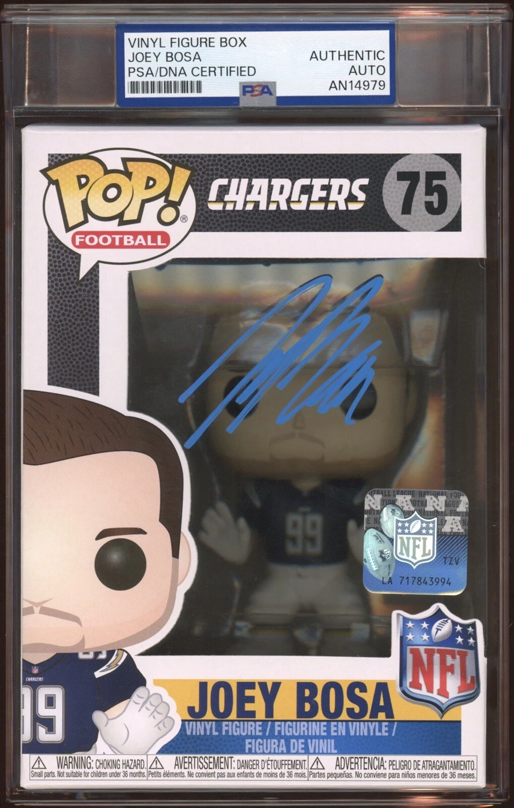Joey Bosa Signed NFL Funko Pop Auto #75 Psa/Dna Encapsulated LA Chargers