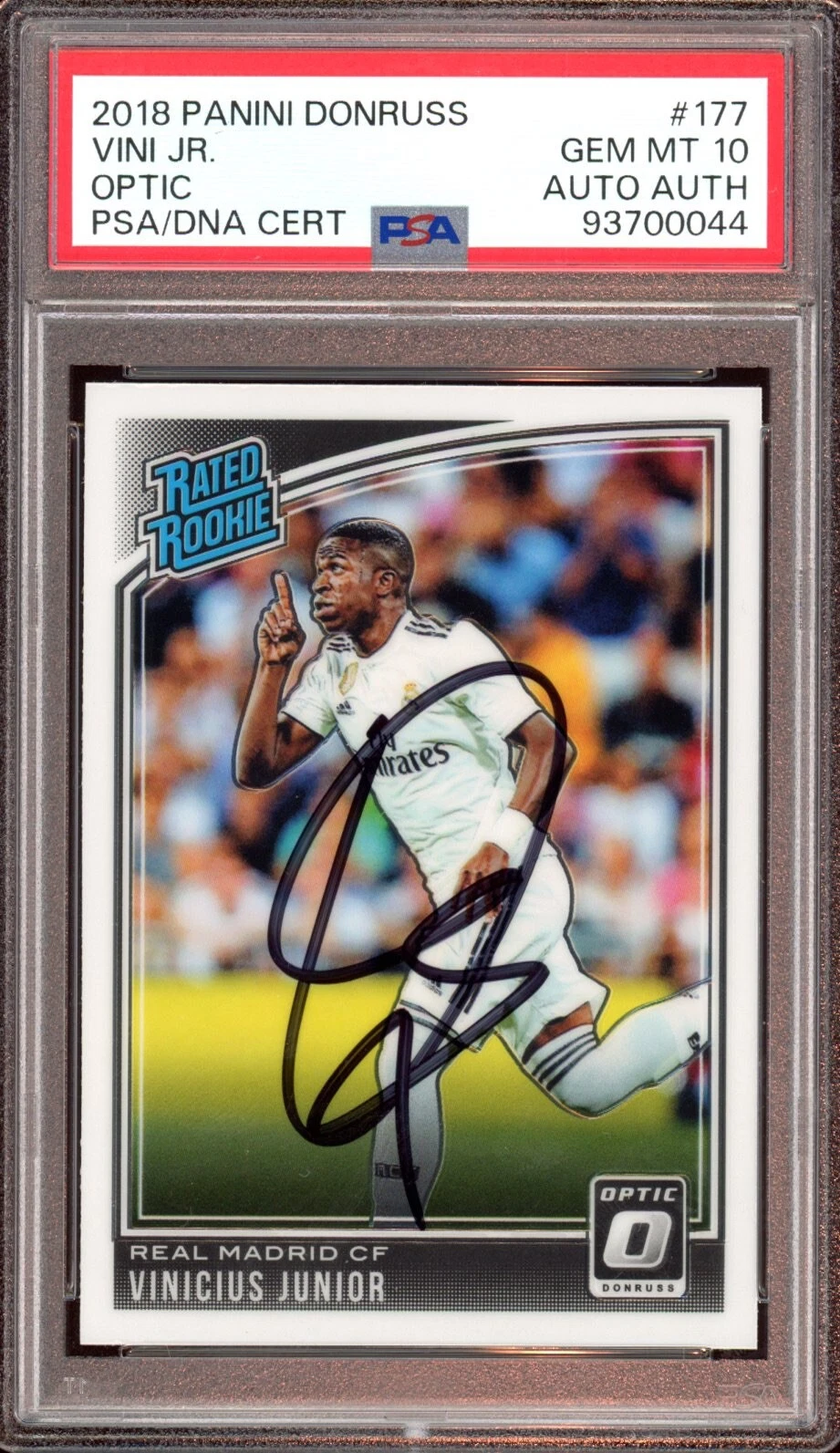 2018 Panini Donruss #177 Vini Jr. Signed Optic Rookie Card Auto Psa GEM MINT 10