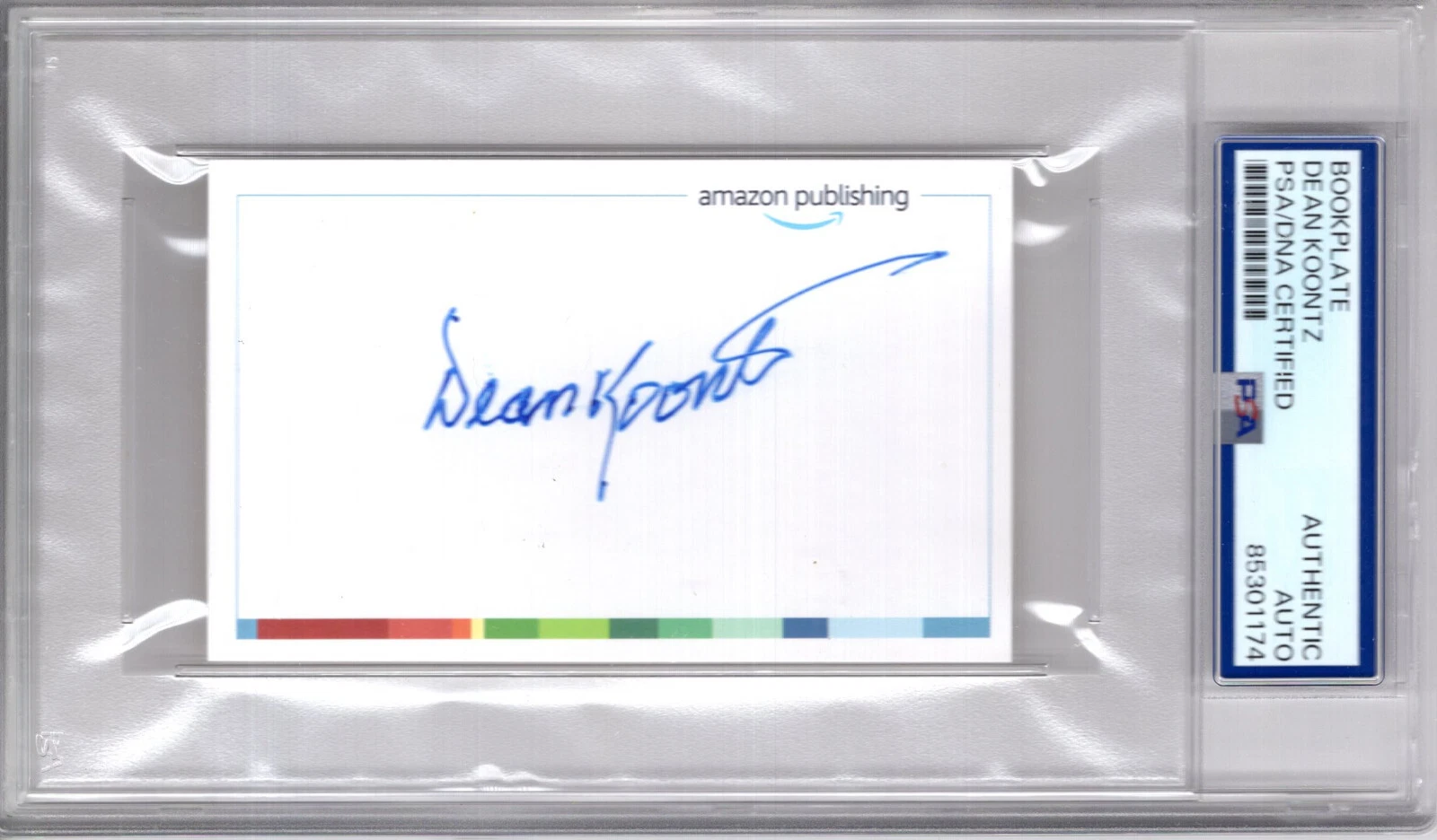 DEAN KOONTZ HAND SIGNED BOOKPLATE           GREAT WRITER         PSA SLABBED