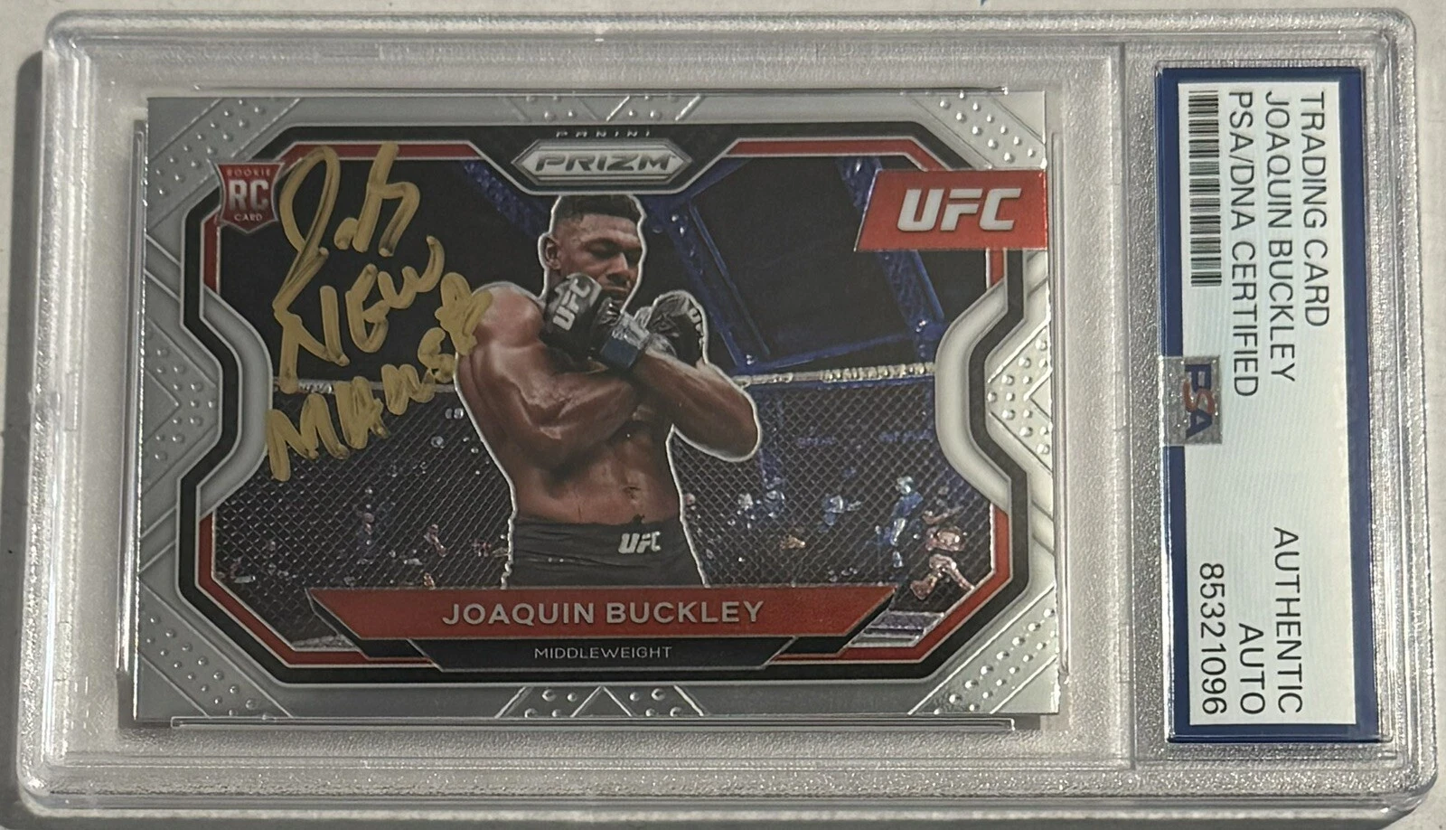 Joaquin Buckley Signed Auto 2021 Prizm UFC Rookie Card PSA/DNA Slabbed