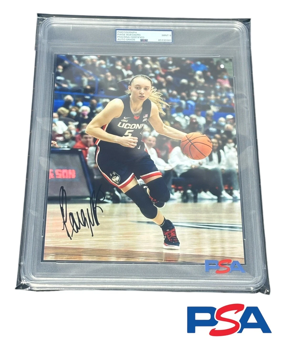 Paige Bueckers Signed 8x10 Photo Encapsulated Psa MINT 9 AUTO UConn Huskies #5