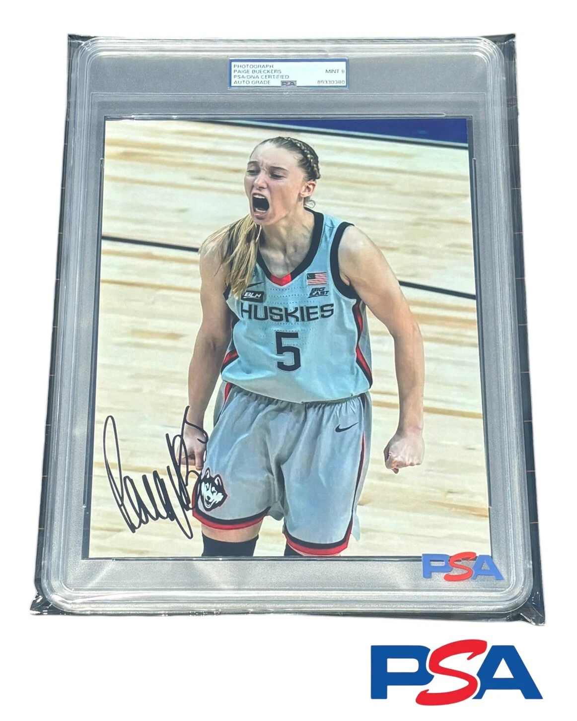 Paige Bueckers Signed 8x10 Photo Encapsulated Psa MINT 9 AUTO UConn Huskies #5