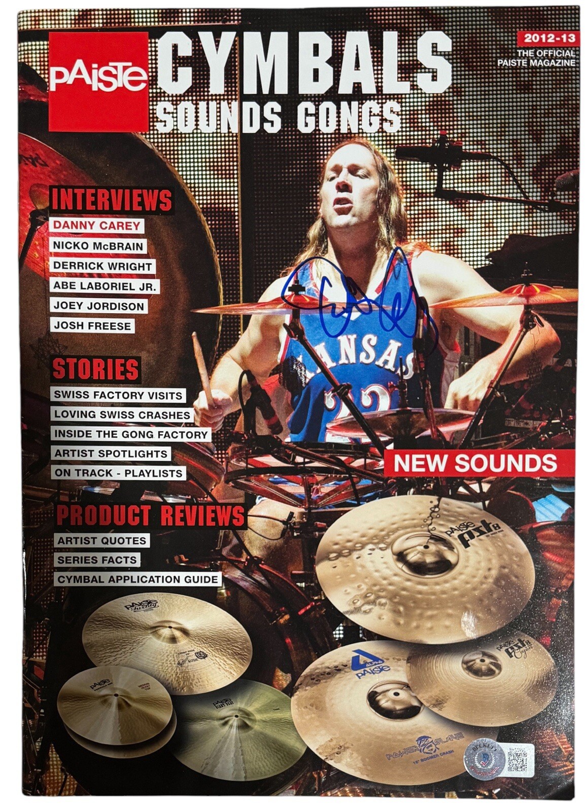 Danny Carey TOOL Signed Autograph Paiste Cymbals Magazine Drummer Beckett COA