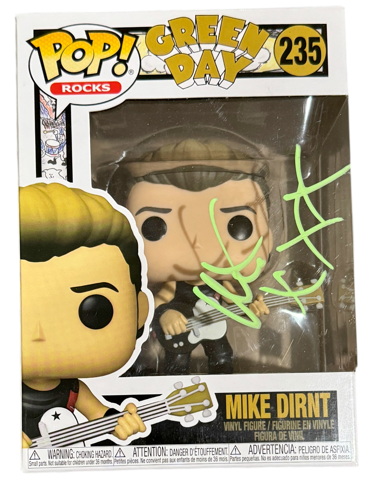 Mike Dirnt GREEN DAY Signed Autograph Funko Pop Rocks 235 Figure Beckett COA