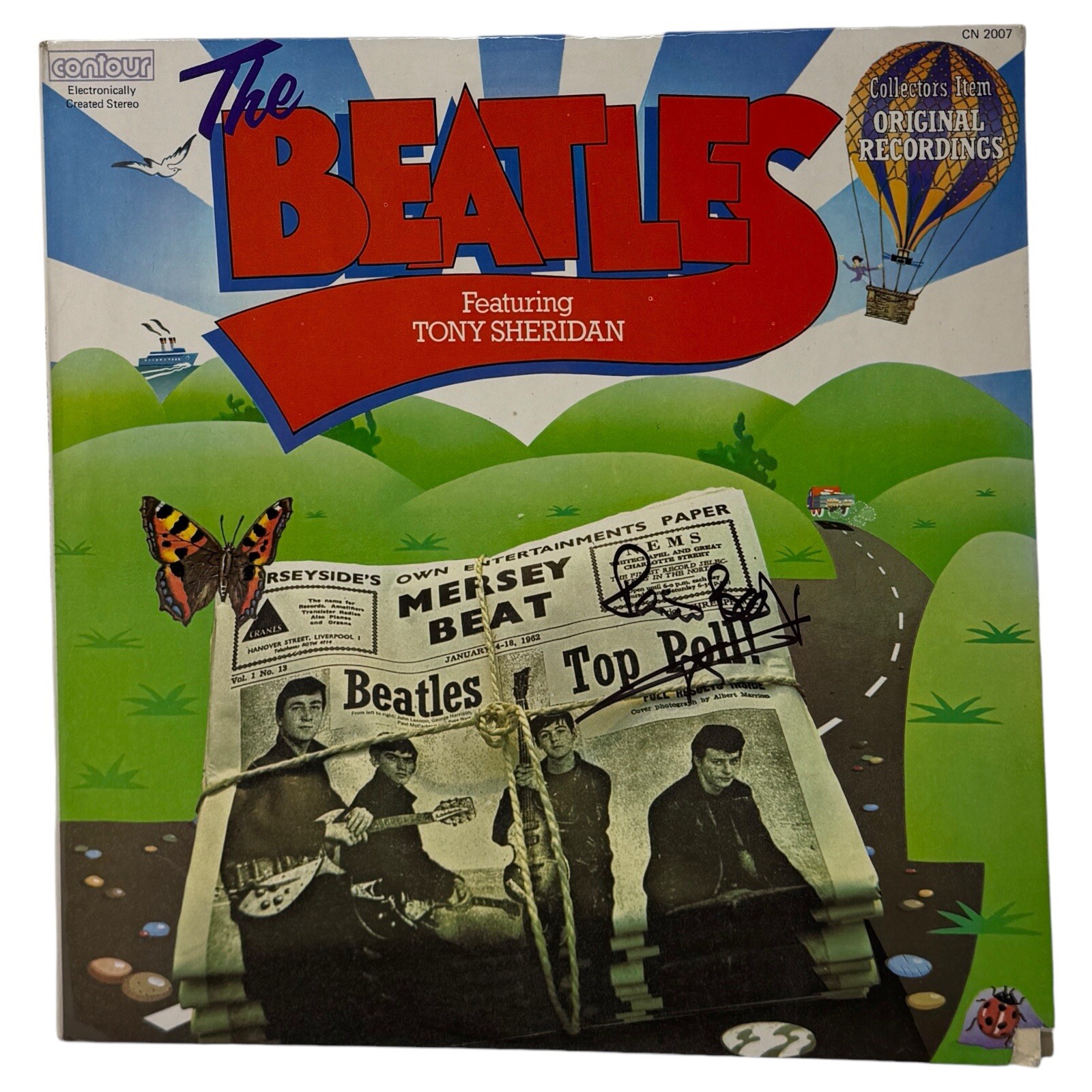 Pete Best Signed The Beatles Featuring Tony Sheridan Vinyl Album LP Beckett COA