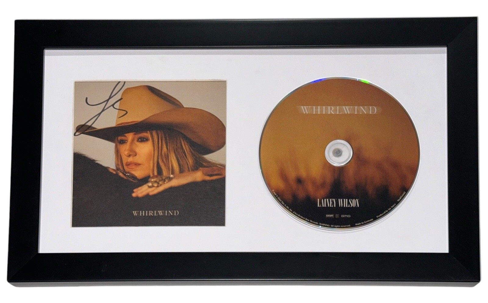 LAINEY WILSON Signed Autograph WHIRLWIND Framed CD Cover Album Display COA