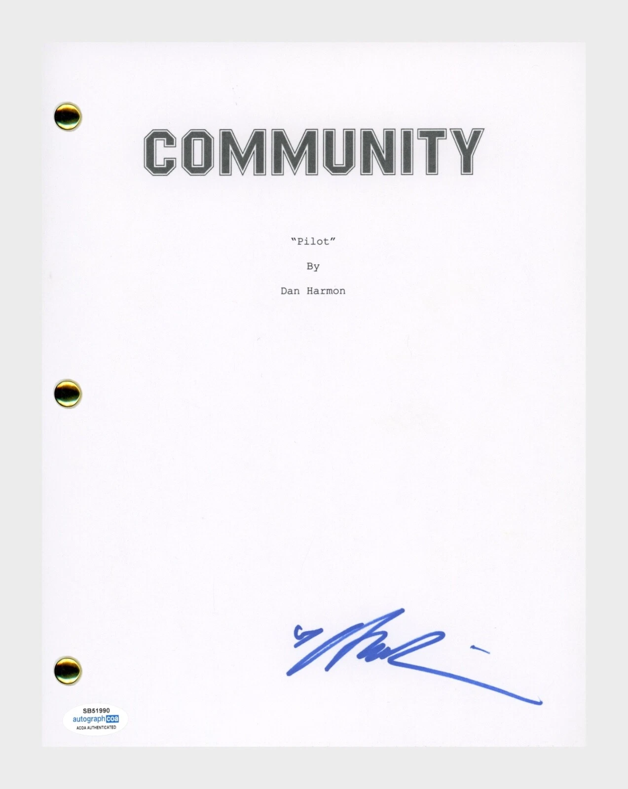 ALISON BRIE Signed Autograph COMMUNITY Pilot Episode Script Screenplay ACOA COA