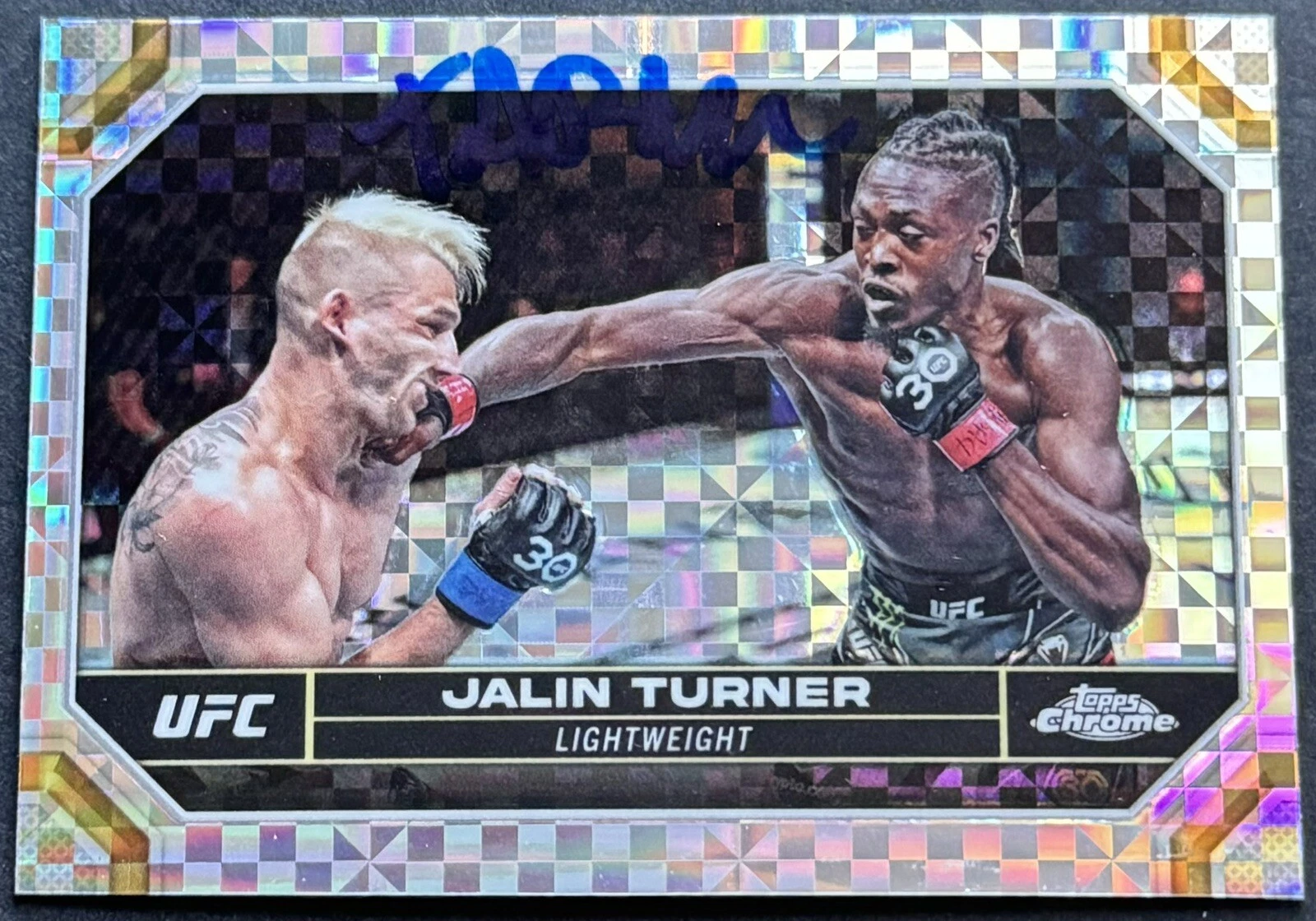 Jalin Turner Signed 2024 Topps Chrome Refractor UFC Base Card Beckett COA