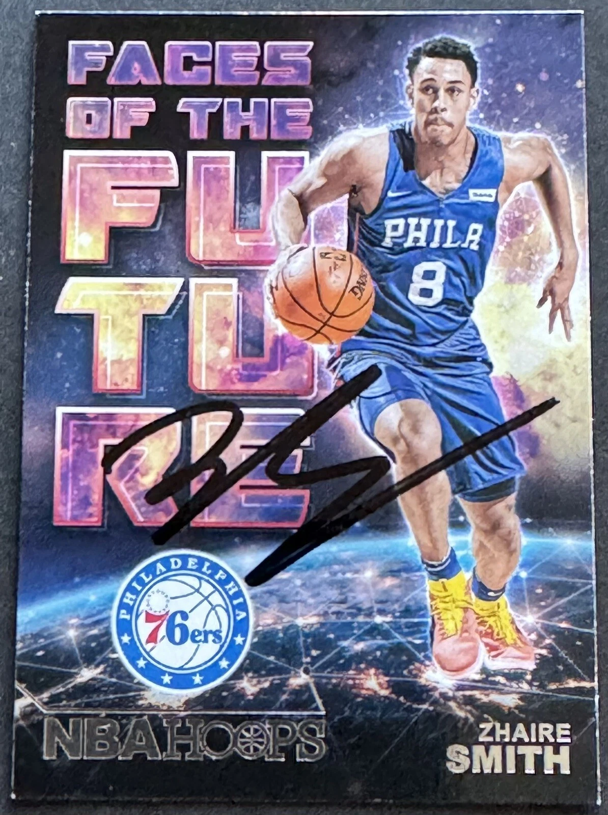 ZHAIRE SMITH SIGNED AUTO 2018-2019 NBA HOOPS FACES OF THE FUTURE CARD BECKETT COLLECTIBLE MEMORABILIA