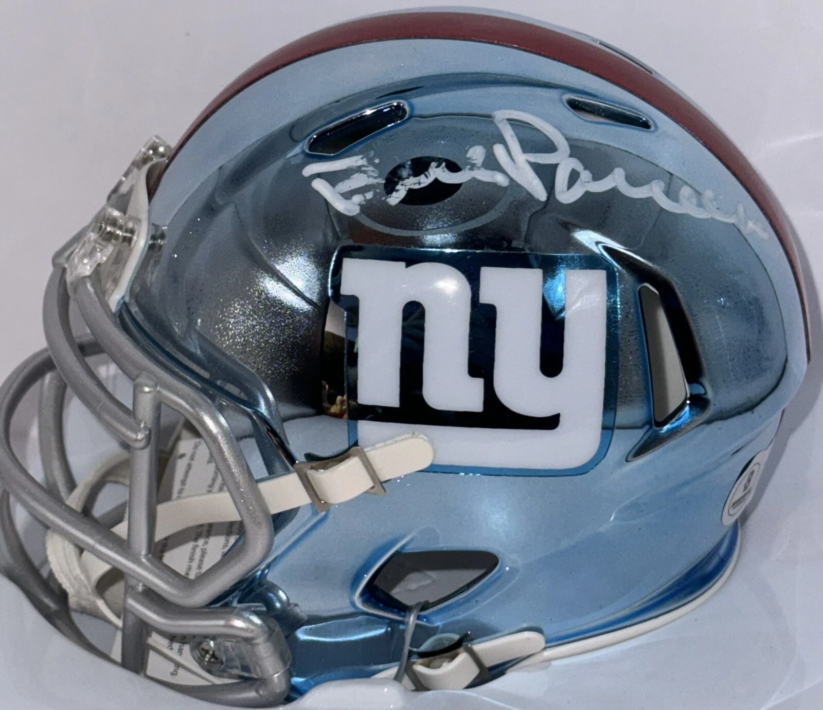 Bill Parcells Signed Autographed New York Giants Chrome Mini Helmet Beckett COA