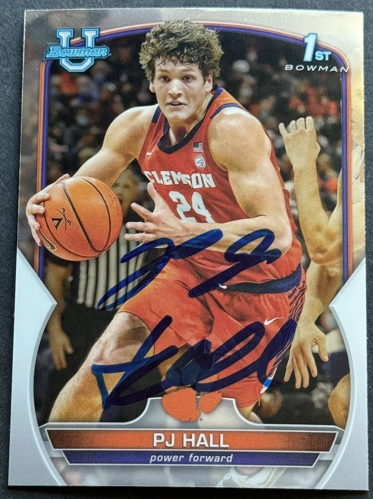 PJ Hall Signed Auto 2023-2024 Bowman U Chrome Rookie Card Clemson Beckett COA