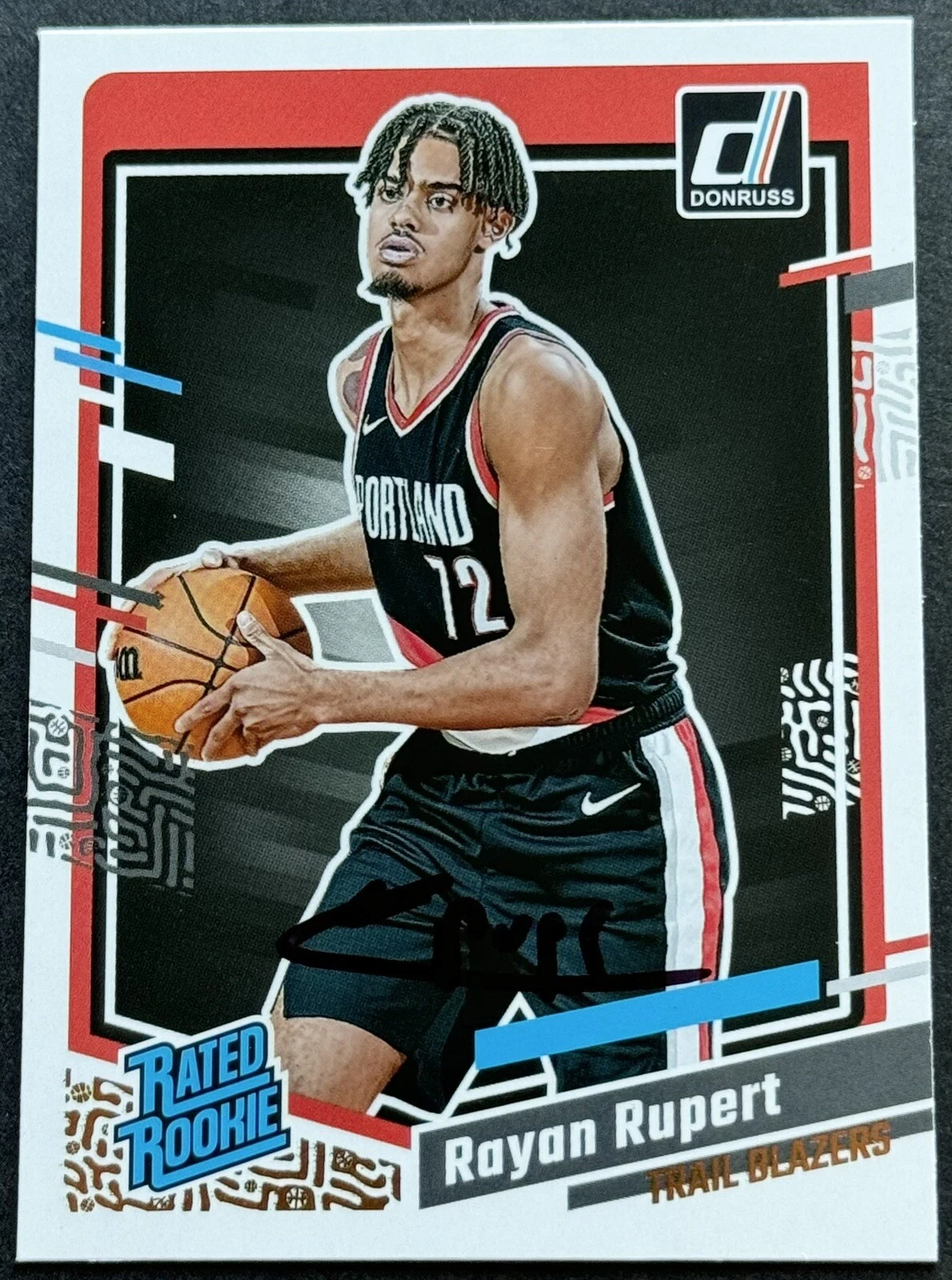 Rayan Rupert Signed Auto 2023-2024 Donruss Rookie Card Blazers Beckett COA
