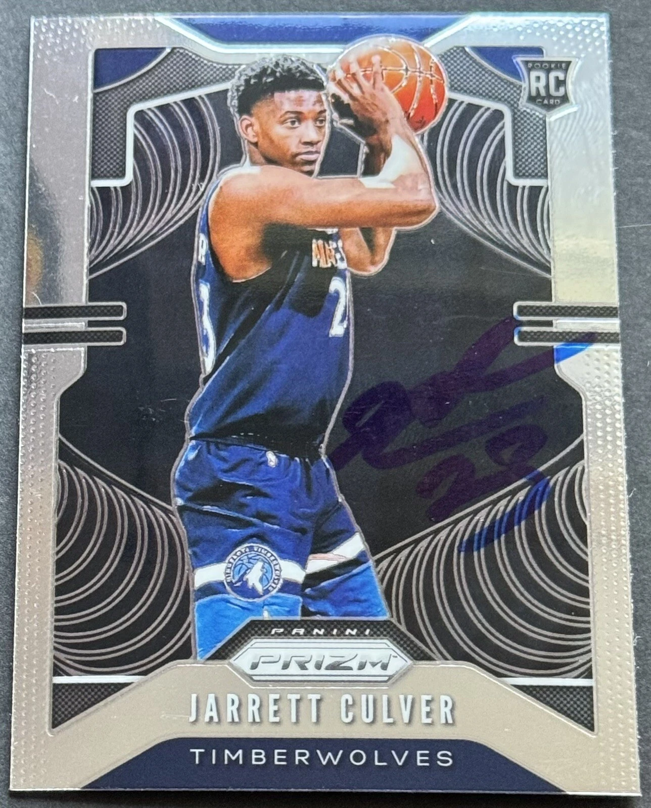 Jarrett Culver Signed Auto 2019-2020 Prizm Rookie Card Beckett COA