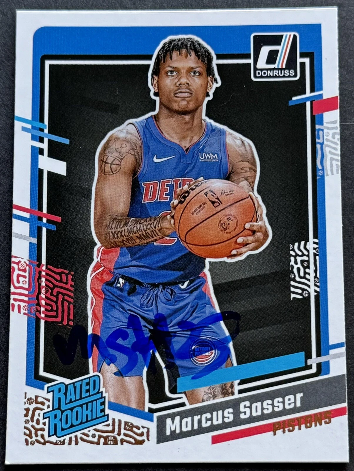 Marcus Sasser Signed Auto 2023-2024 Donruss Rookie Card Pistons Beckett COA