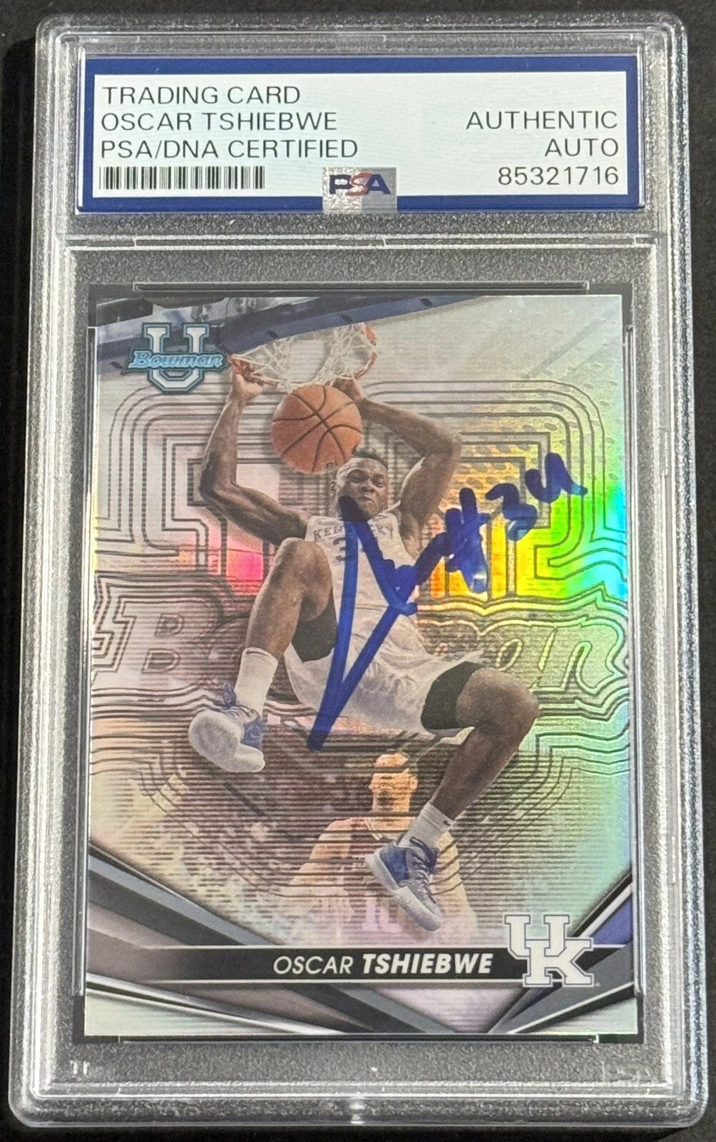 Oscar Tshiebwe Signed Auto 2023-24 Bowman’s Best Rookie Card PSA/DNA Slabbed