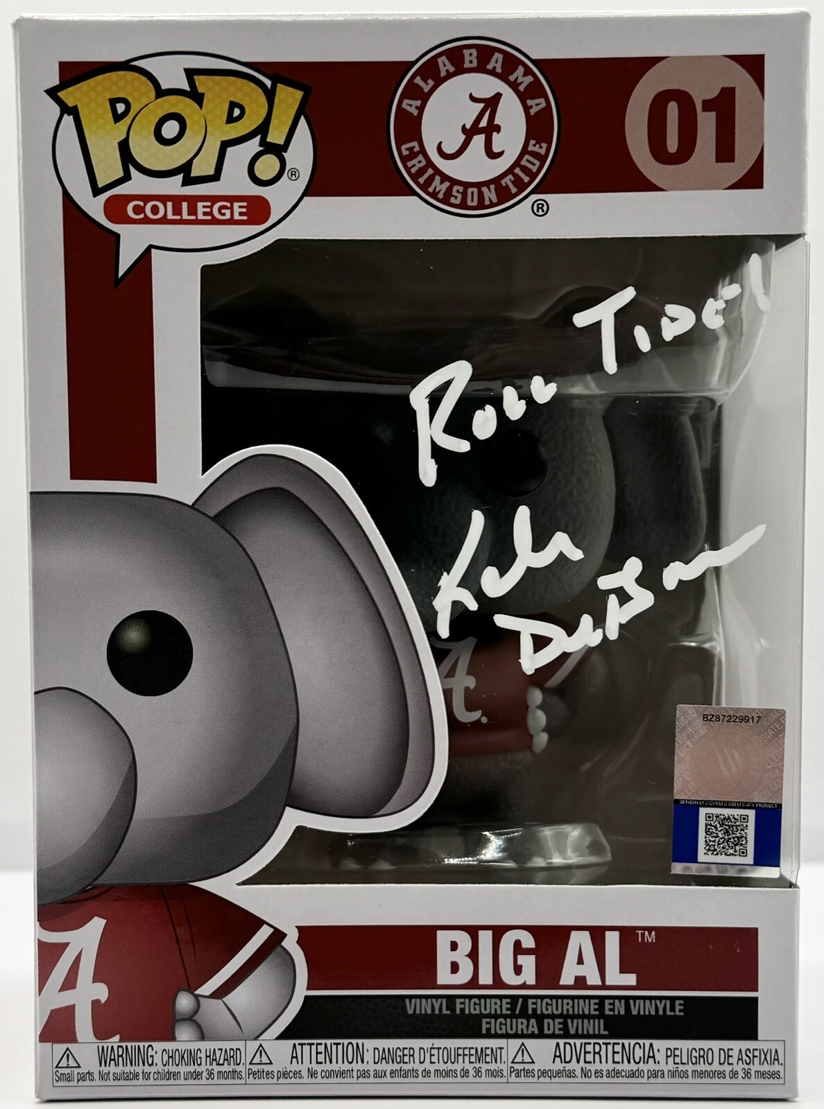 Kalen Deboer Signed Autographed Alabama Crimson Tide Big Al Funko Pop JSA COA