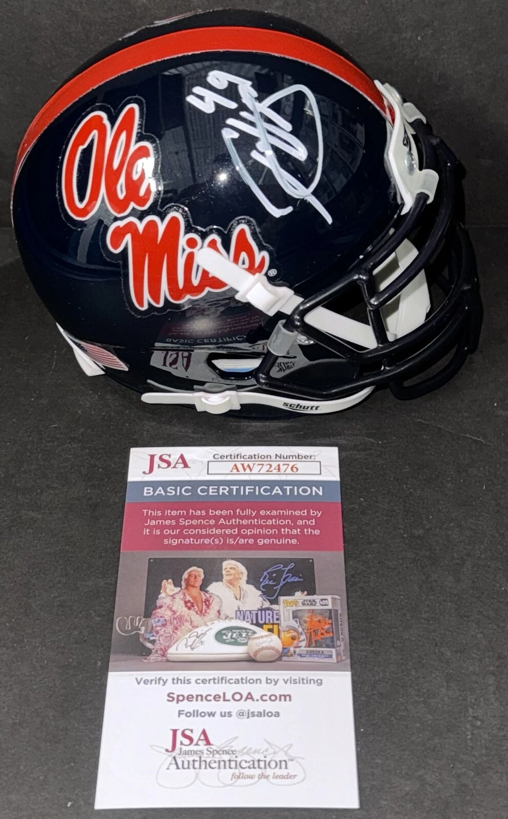 Patrick Willis Signed Autographed Ole Miss Rebels Mini Helmet JSA COA