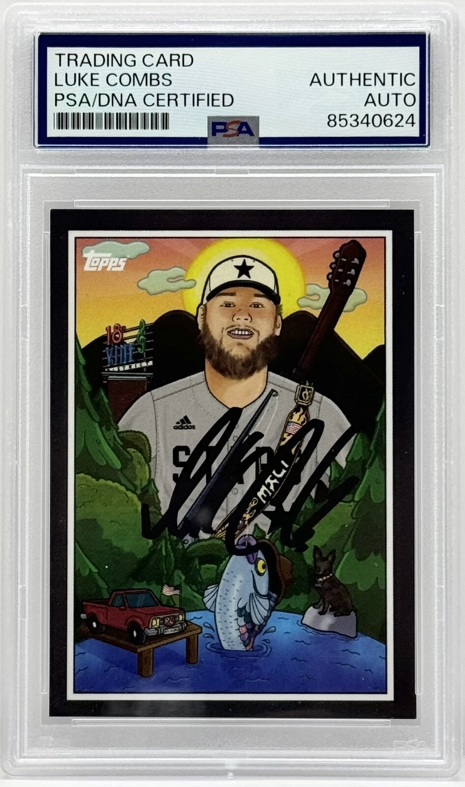 Luke Combs Signed Auto 2021 Topps Nashville Stars Card Rare PSA/DNA Slabbed