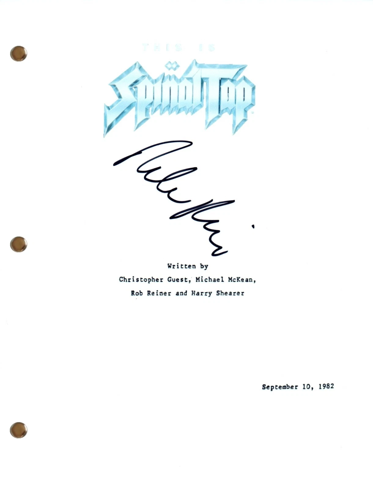 Rob Reiner THIS IS SPINAL TAP Signed Autograph Movie Script Full Screenplay COA