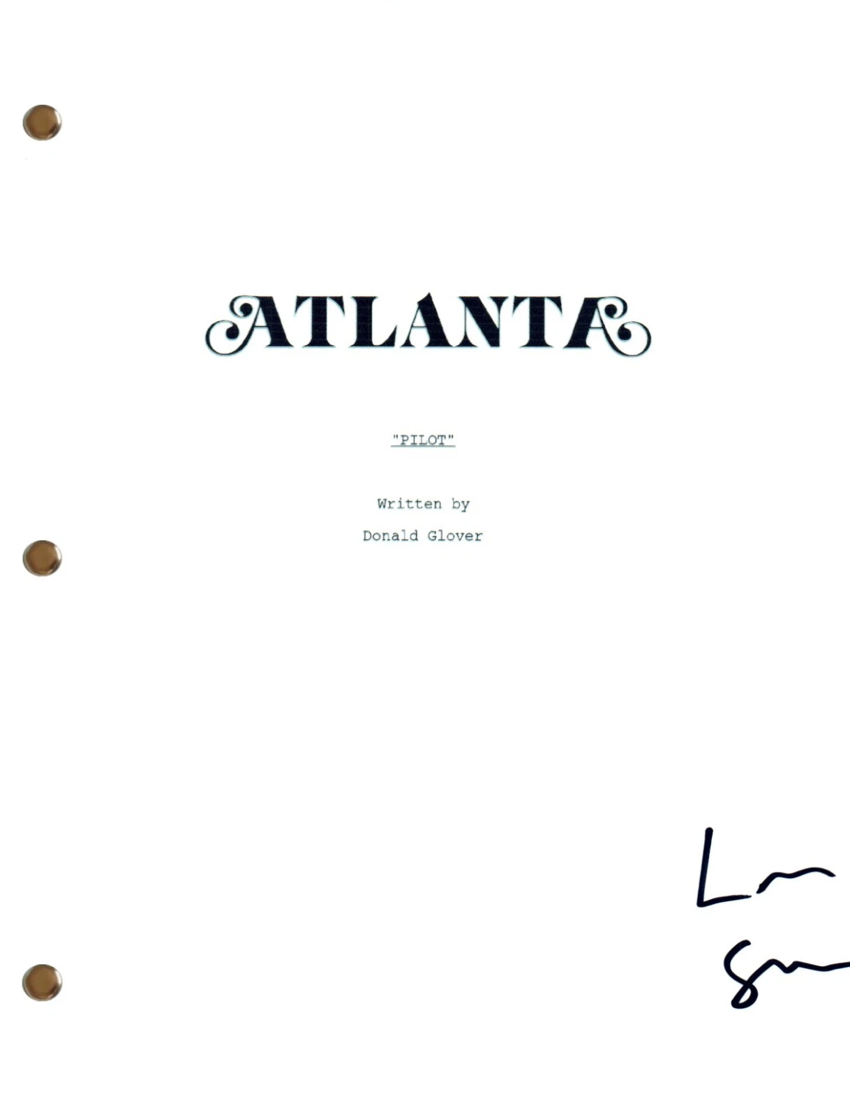 LaKeith Stanfield Signed Autograph ATLANTA Pilot Episode Script Screenplay COA