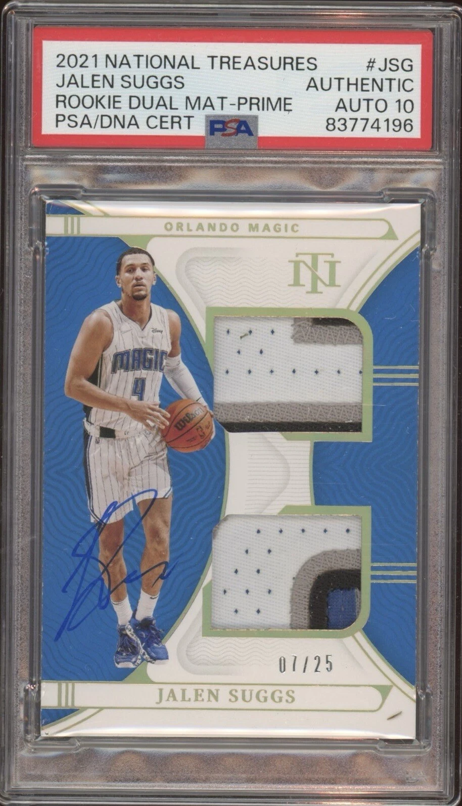 2021 National Treasures Jalen Suggs Rookie Prime RPA /25 Psa GEM MINT 10 AUTO RC